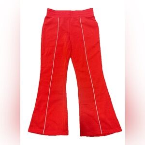 Fashion Nova Red Wide-Leg Pants with White Piping